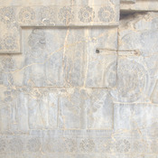 Persepolis, Apadana, East Stairs, Relief of the Nubians and tree