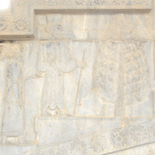 Persepolis, Apadana, East Stairs, Relief of a courtier and a tree