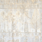 Persepolis, Apadana, East Stairs, Relief of the Syrians and a tree