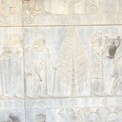 Persepolis, Apadana, East Stairs, Relief of the Babylonians and a tree
