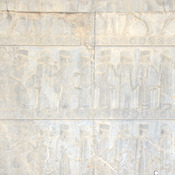 Persepolis, Apadana, East Stairs, Relief of horses and courtiers