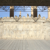 Persepolis, Apadana, Eaststairs, Replacement of central relief