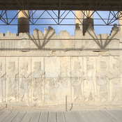 Persepolis, Apadana, Eaststairs, Replacement of central relief