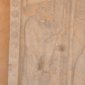 Persepolis, Apadana, Eaststairs, Central relief, Official and soldier