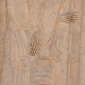 Persepolis, Apadana, Eaststairs, Central relief, Official's hand