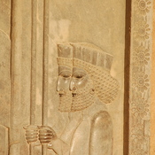 Persepolis, Apadana, Eaststairs, Central relief, Soldiers