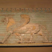 Susa, Achaemenid Palace, Glazed relief of a winged lion with bull's horns