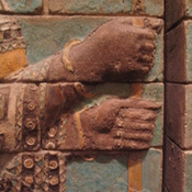 Susa, Achaemenid Palace, Glazed relief of the hands of a soldier (