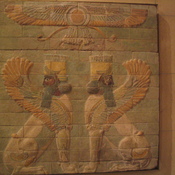 Susa, Achaemenid Palace, Glazed relief of two sphinxes and a solar disk