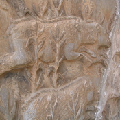 Taq-e Bostan, Large cave, Left-hand relief, Boars