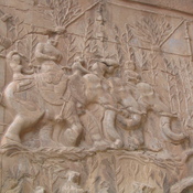 Taq-e Bostan, Large cave, Left-hand relief, Elephants