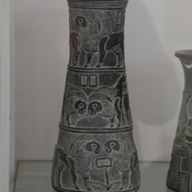 Jiroft, Conical vase of chlorite, with animal figures