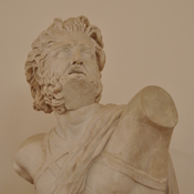 Amman, Citadel, Damaged statue of Daedalus, detail