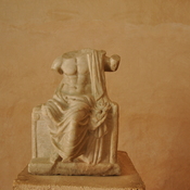 Gadara, North theater, Headless statue of enthroned Jupiter