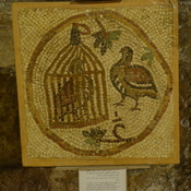 Gerasa,  Church of Elias-Mary-Soreg, Mosaic with bird and caged bird
