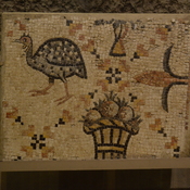 Madaba, Church of st. Mary, Mosaic showing bird and basket with fruits