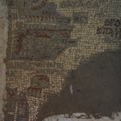 Madaba, Basilica of St. George, Mosaic with map of Gaza with Greek tekst