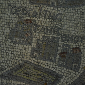Madaba, Basilica of St. George, Mosaic with map of Tanis with Greek tekst