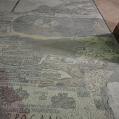 Madaba, Basilica of St. George, Mosaic with map of Palestine with Greek tekst