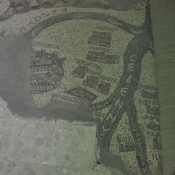 Madaba, Basilica of St. George, Mosaic with map of Egypt with Greek tekst