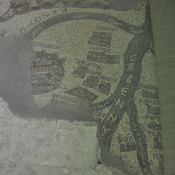Madaba, Basilica of St. George, Mosaic with map of Egypt with Greek tekst