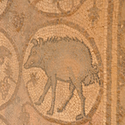 Petra, Byzantine church, Mosaic presenting a boar