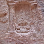 Petra, Siq, Reliefs of Sabinos Alexandros Station, Niche with the goddess Atargatis