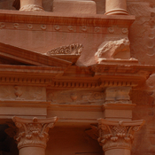 Petra, Siq, Treasury, Ornamental detail with columns and capitals