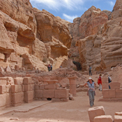 Petra, Colored triclinium, Square in facade of the soldiers tomb