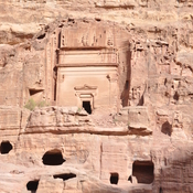 Petra, Outer siq, Tomb813, exterior with entrance