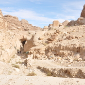 Petra, Wadi al-Mudhlim, Natural tectonic gorge formed by flash floods