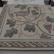 Qam, Mosaic with leaves and grapes of the vine and a  duck