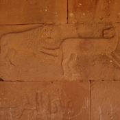 Ghirza, North cemetery, Mausoleum A, Relief with a lion