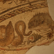 Dar Buc Ammera, Round mosaic, Fish