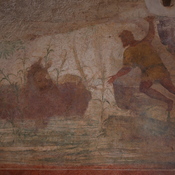 Villa Selene, Atrium, Wall painting with a hunter