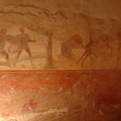 Villa Selene, Atrium, Wall painting with hunters