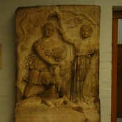 Cyrene, Temple of Venus, Relief of Cyrene being crowned by Libya