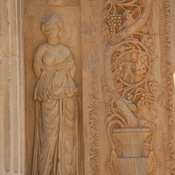 Lepcis Magna, Arch of Septimius Severus, Southwestern façade, Relief of a barbarian woman
