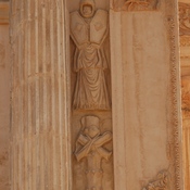 Lepcis Magna, Arch of Septimius Severus, Southwestern façade, Relief of a trophee