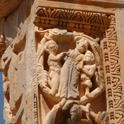 Lepcis Magna, Severan Basilica, Southern apse, Column with Dionysiac decoration