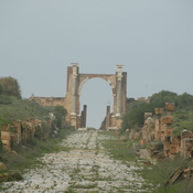 Lepcis Magna, Arch of Antoninus Pius in the rain