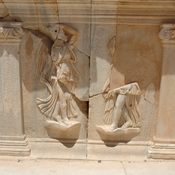 Sabratha, Theater, Stage, Relief, Scene 1: Maenads