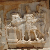 Sabratha, Theater, Stage, Relief, Scene 11: Imperial sacrifice