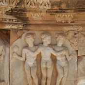 Sabratha, Theater, Stage, Relief, Scene 17: Three graces