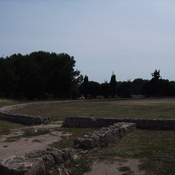 Emporiae, Remains of a amphitheater in the Roman quarter