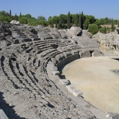 Itálica, Remains of amphitheater, seats and arena