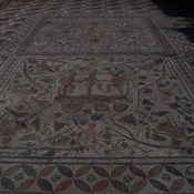 Mérida, House of the Amphitheater, Mosaic of people pressing grapes