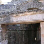 Mérida, Theater, Roman inscription above gate