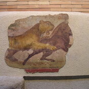 Mérida, Theater, wall painting attacking lion