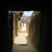 Antequera, Dolmen de Menga, megalithic burial mound, entrance from inside
